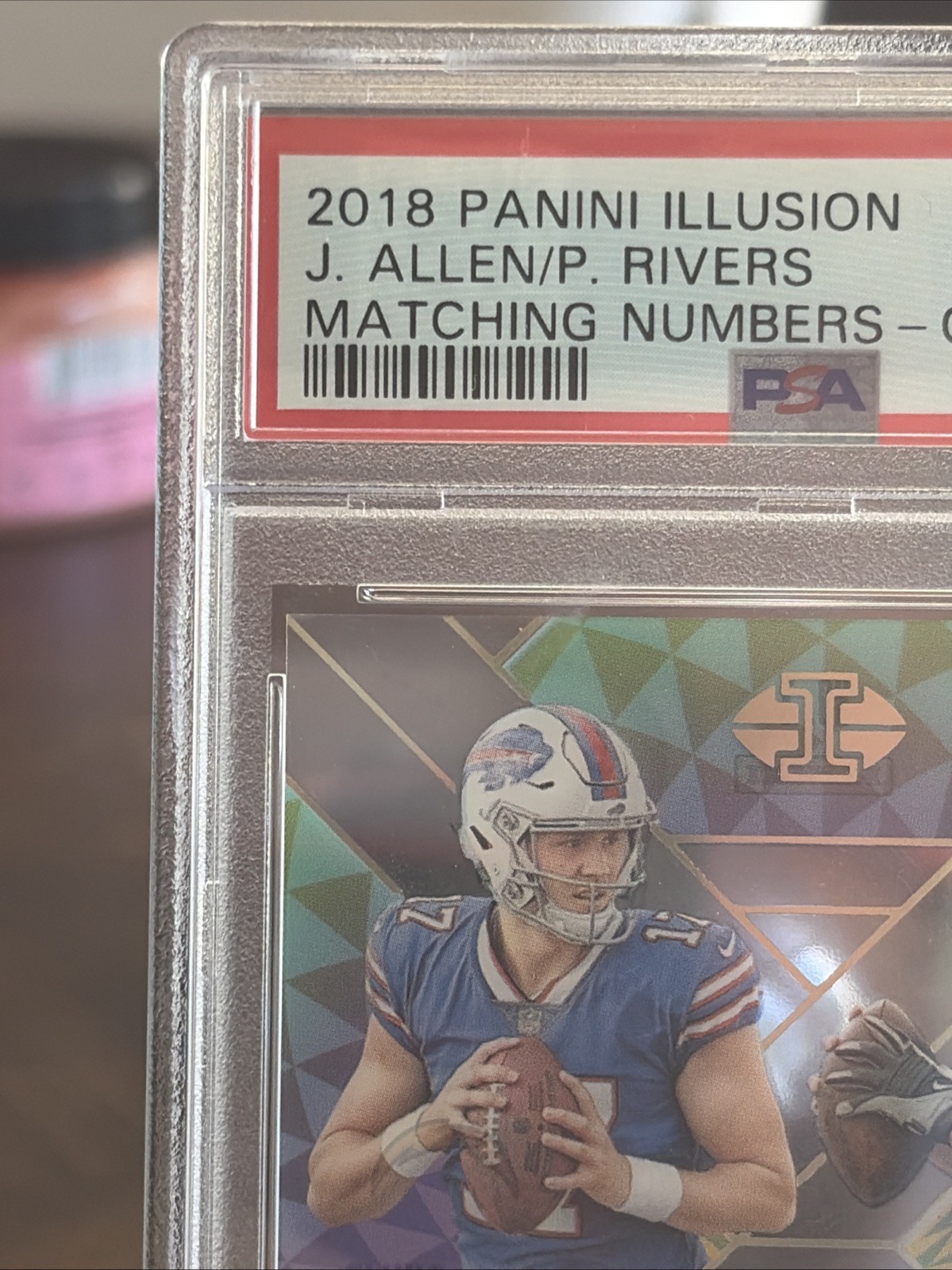 2018 Panini Illusions PSA 9 Josh Allen Matching Numbers RC view 2