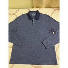 UnTuckIt Men  s polo striped Cerro Long Sleeve Shirt, size medium