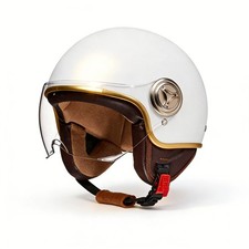 Retro Unisex Rollerhelm Motorradhelm Jethelm mit Visier Sturzhelm
