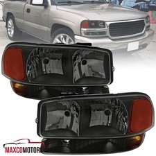 Smoke Headlightsbumper Lights Fit 1999-2006 Gmc Sierra 1500 2000-2006 Yukon Xl