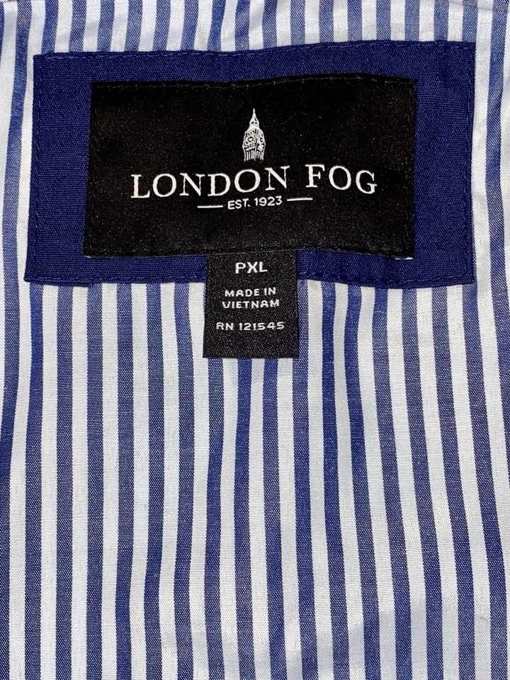 London Fog Women’s Removable Hooded Coat Blue Sz PXL Water Resistant nautical - Image 3 of 4
