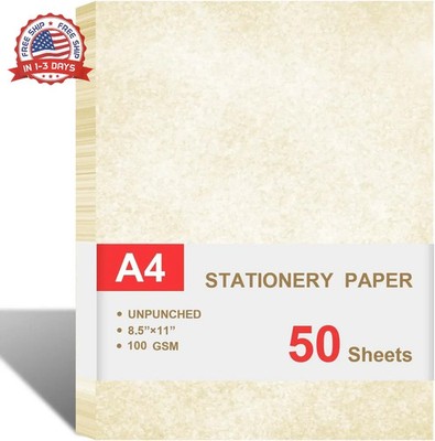 Parchment Paper Letter Size 8.5x11 100gsm 50 Sheets for Certificates