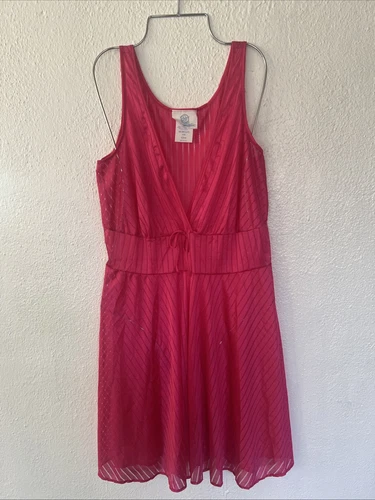 UNDERCOVER Abito da notte vintage sottocoperta trasparente rosa caldo babydoll scollo a V pigiama M