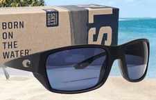 COSTA DEL MAR matte black/gray TAILFIN polarized 580P sunglasses NEW IN BOX  S 