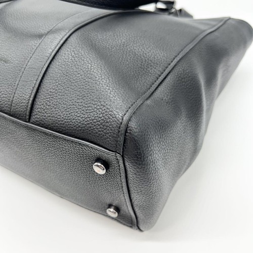 Coach Hudson Leather Tote Bag 2Way Black Grain Leather A4 Size from JP - Picture 8 of 16