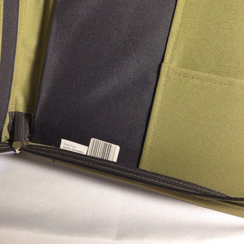 PRO PLATINUM GREEN CANVAS ZIPPERED PORTFOLIO WITH COMPARTMENTS - Picture 8 of 13