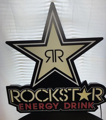 Rockstar Energy Drink LED Lighted Up Neon Hanging Sign 30  x 28 