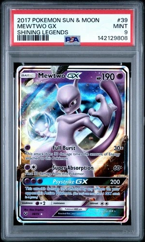 2017 Mewtwo GX 39/73 Shining Legends Ultra Rare Sun & Moon PSA 9