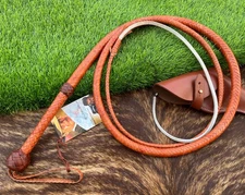 Tan Goat Leather Bullwhip: Indiana Jones Kingdom of the Crystal Skull Style