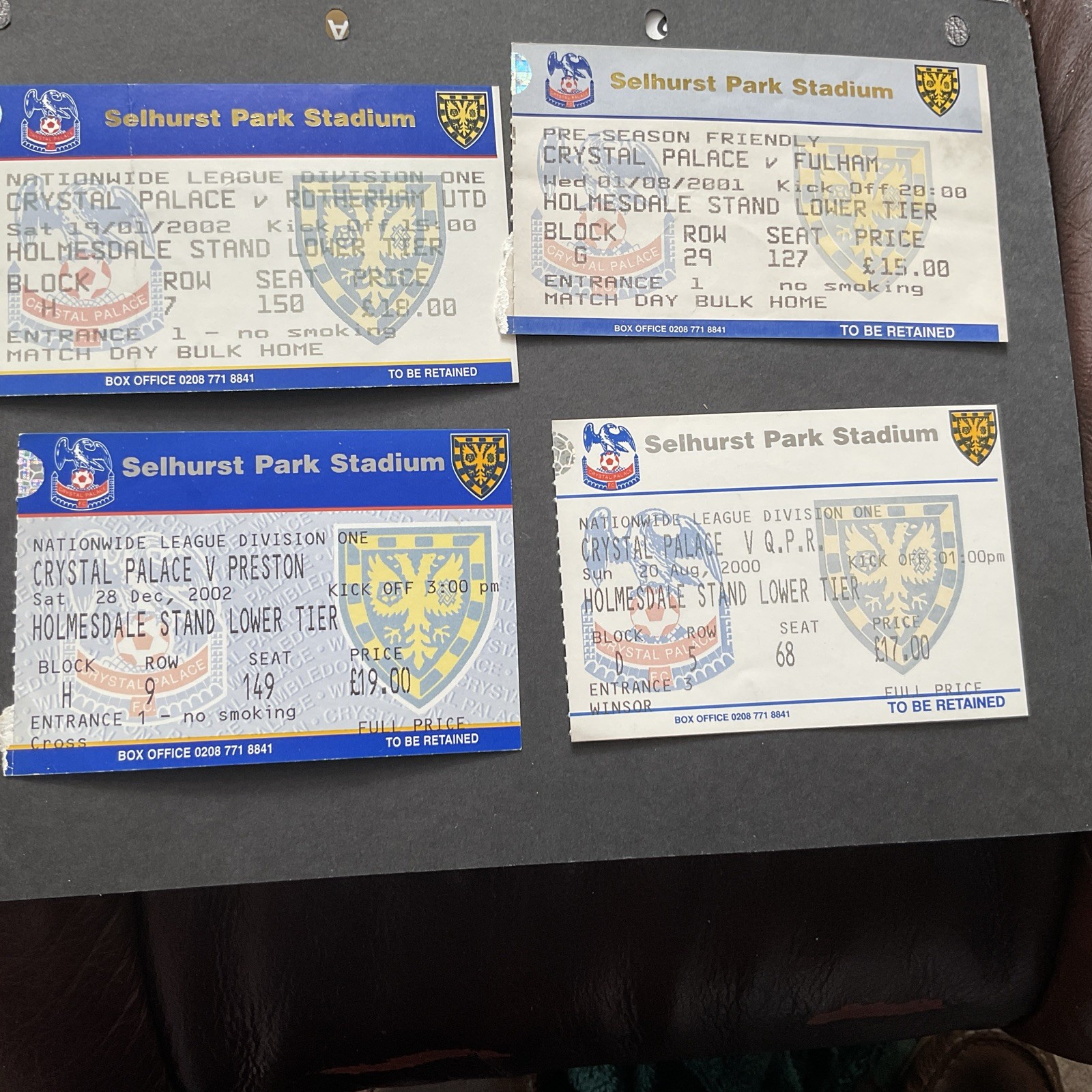 Football = 15 x tickets from many clubs:  Crystal Palace, Fulham, Spurs, etc