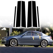 Car Door Pillar Posts Trim,Window Outer Glossy Black-For Infiniti G35 G37 02-13