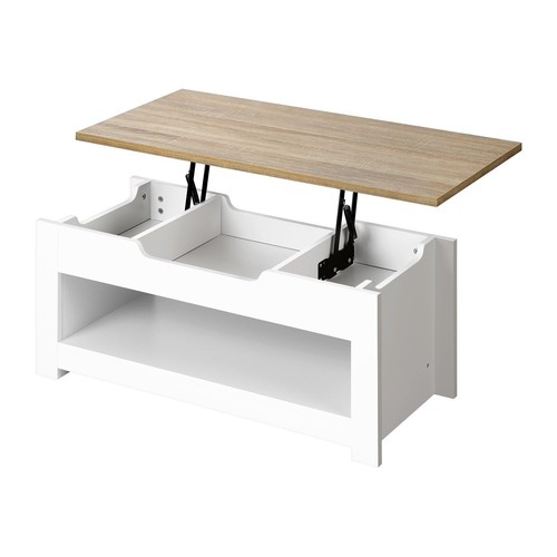 Oikiture Coffee Table Lift Up Top Modern Tables Hidden Storage Shelf Display - Picture 10 of 10