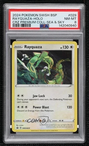 Rayquaza Holo Pokémon Sword & Shield Black Star Promo PSA 8