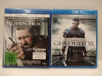 Gladiator + Robin Hood Blu-ray Russell Growe Phoenix Blanchett Ridley Scott