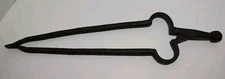 Antique 18th Century Blacksmith Hand Forged Iron Fireplace Fire Tongs 19" Rare