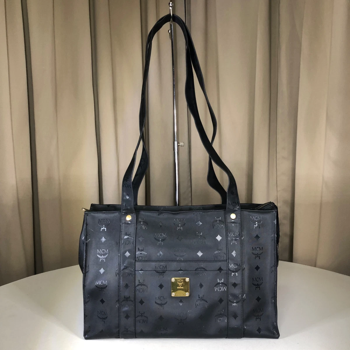 mcm tote bag black