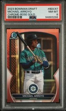 2023 BOWMAN DRAFT CHROME-ROSE GOLD REFRACTOR #BDC67 MICHAEL ARROYO 8/10 PSA 8