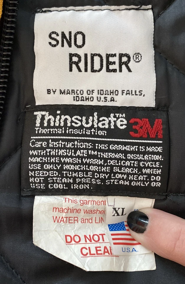 De Colección - Chaqueta de Invierno Sno Rider Talla XL 80 Años 90 Esquí Motos de Nieve Carreras (JT-174) Foto 3 de 4