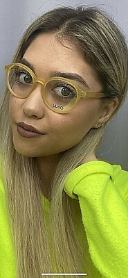 New LIU JO LJ 2624 249 Matte Honey 48mm Round Yellow Women's Eyeglasses Frame .
