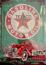 Heritage Texaco Vintage Look Metal Sign Motor Oil Gasoline Truck