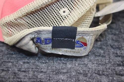 Adams Distressed Cap / Hat Medical Symbol Pink Tan Mesh Back Snap Back NEW - Picture 6 of 10