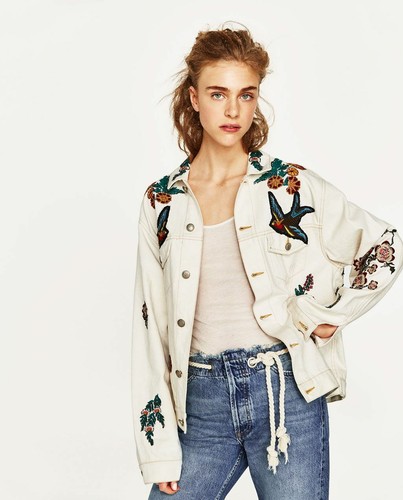 Beaded Denim Jacket Size 