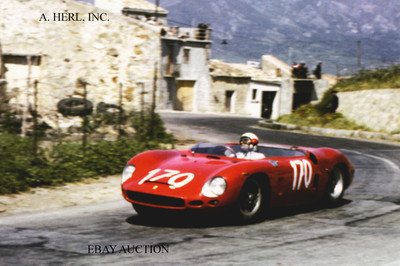 Ferrari Dino 196 SP & Terra & Copetti - Targa Florio 1964 - photograph photo