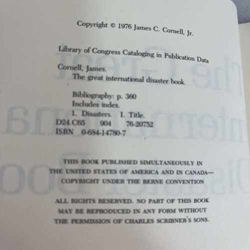 THE GREAT INTERNATIONAL DISASTER BOOK By James Cornell - Hardcover - Picture 4 of 9