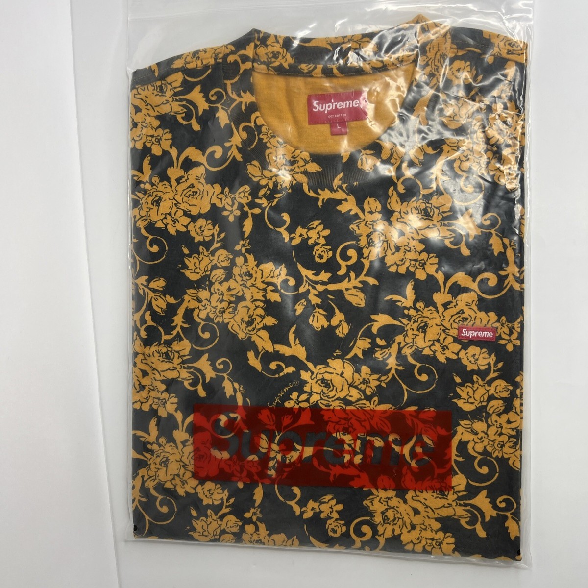 Supreme Small Box Floral Black t shirt Large | eBay