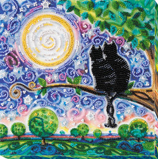 Cats Together Bead Embroidery Kit DIY Handmade Beading Craft Set