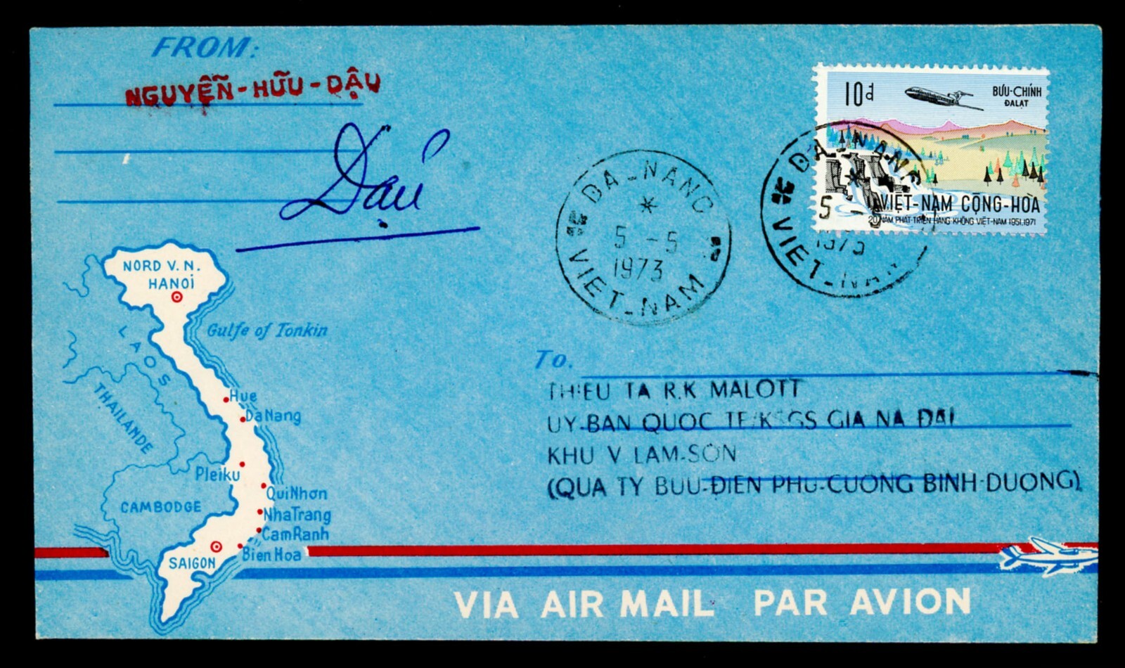 South VIETNAM 8 Military Covers Canadian Delegation MCCD w Different PM (L1080)