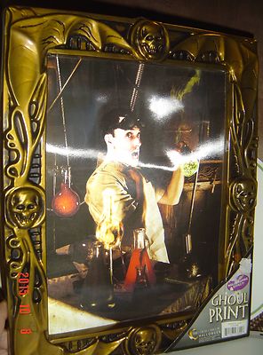 Halloween Jeckyll HYDE Print Plastic HOLOGRAPHIC EFFECT 12'' x 15'' Skull Frame
