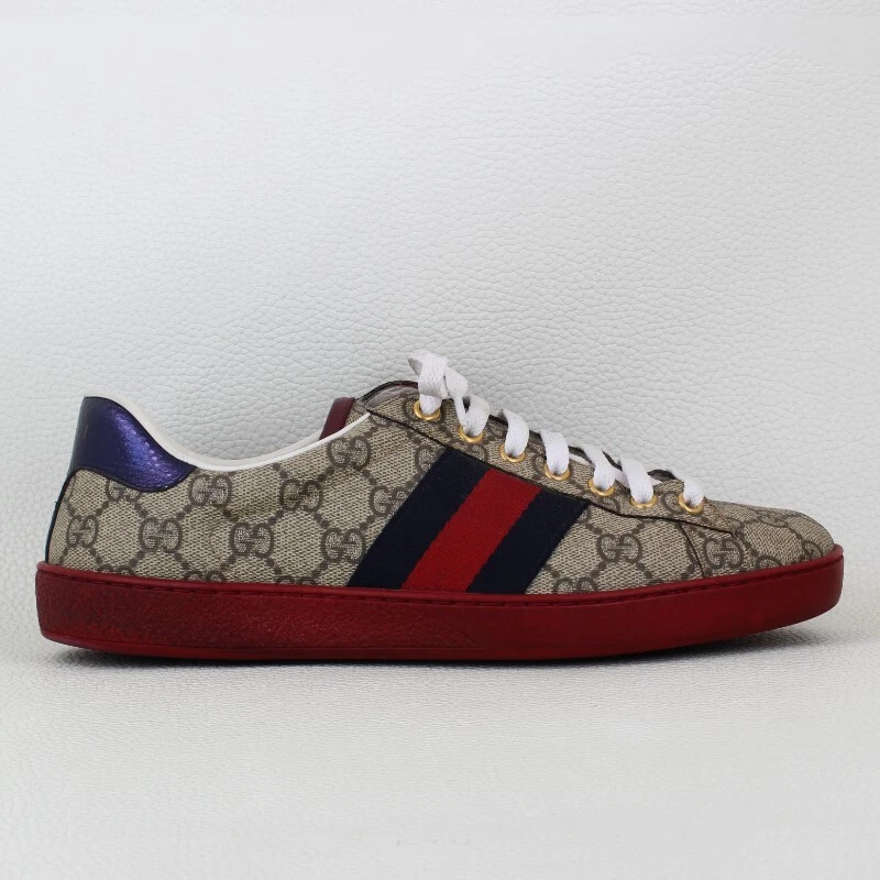 Baskets basses Gucci Ace GG Supreme beige bleu rouge   Taille 6,5 7 US homme