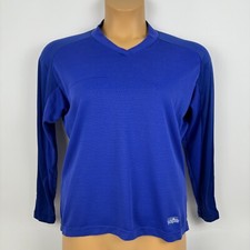 Vintage Patagonia V-Neck T-Shirt Tee USA Made Blue 21055 Womens Medium M *