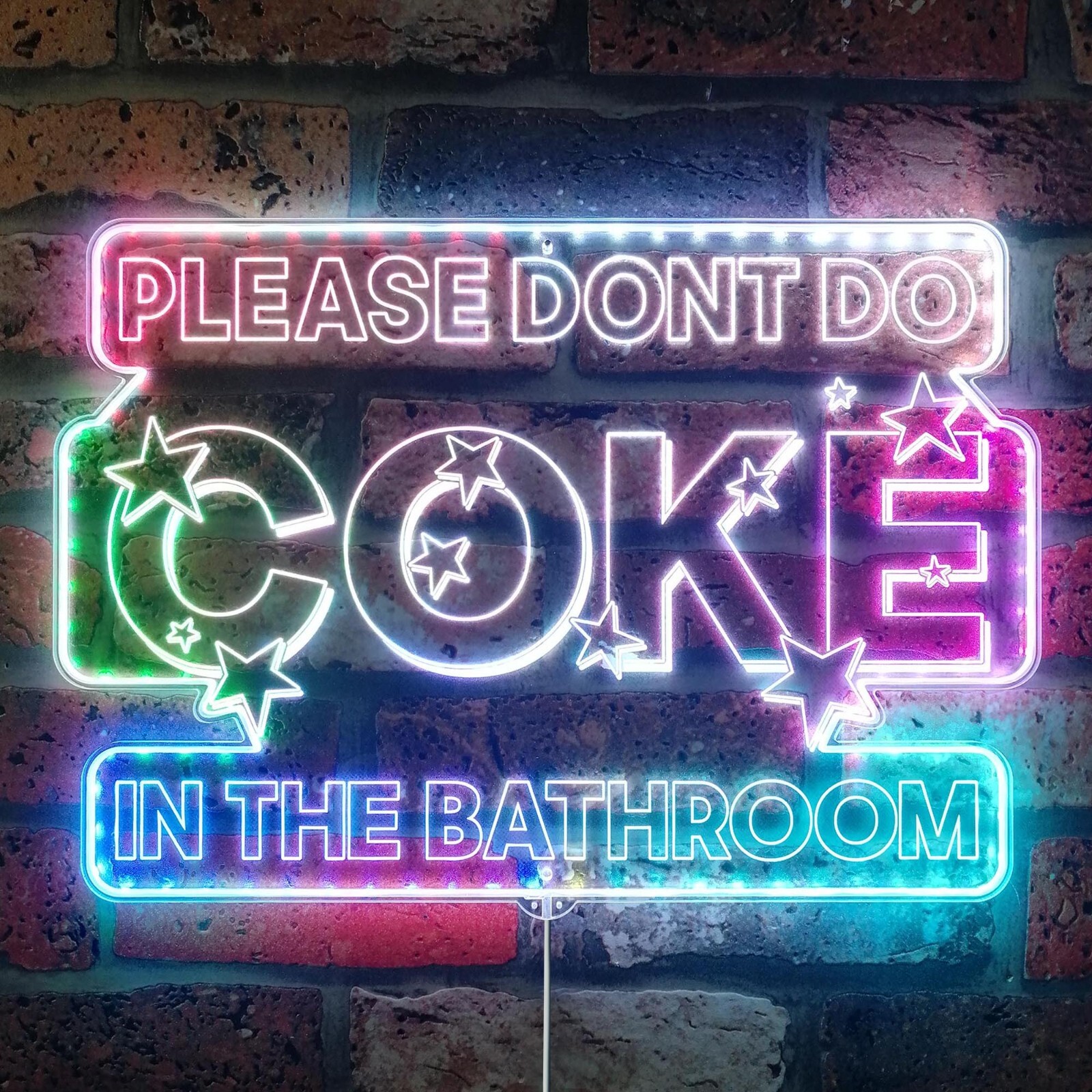 Letrero LED ADVPRO Please Don't Do Coke in the Bathroom RGB Dynamic Glam