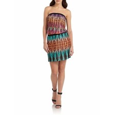 BCBGMAXAZRIA Mini Dress Size XS Taja Strapless Pleated BCBG