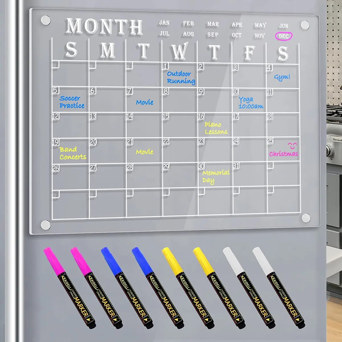 Magnetic Acrylic Calendar for Fridge,Monthly & Weekly Clear Magnetic  Calendar for Fridge,Magnetic Fridge Calendar Eraser Markers - AliExpress