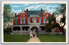 Postcard Greenville PA Thiel College Daily Hall 1917
