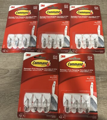 3M Command Wire Hooks Small Strong Hold Reusable Damage