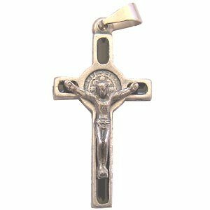 St. Benedict Rosary crucifix-Pewter grade A (3.8x2cm-1.5x0.8'')