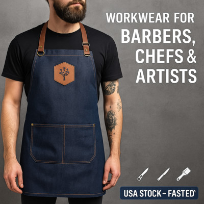 Professional Luxury Denim Jeans Hairdressing Apron Cape Barber Salon Hairstylist