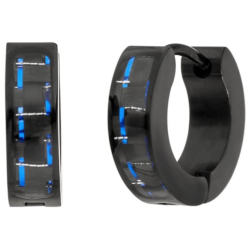 Hoop Earrings 13,2mm Clips Made of Stainless Steel Black Painted With