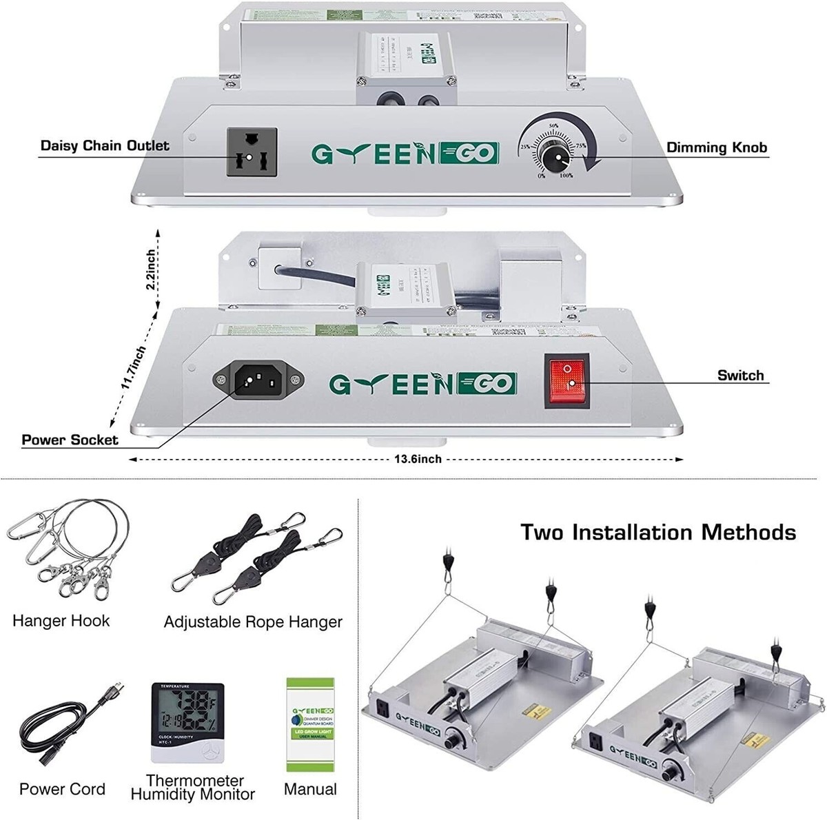 Quantum Board IR LED Grow Light, Dimmable Full Spectrum, Green