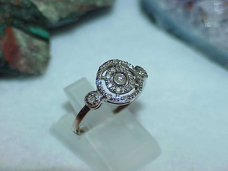 Antique 14K Diamond 2 Circle of life Band Ring 2.4 Gr Sz8 .33ct Vintg J 3726 AY