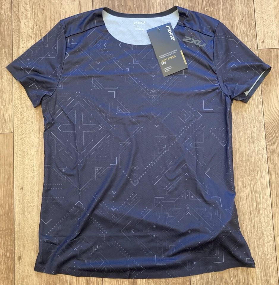 2XU Womens Light Speed Tee Tech T-Shirt Size M Bandana/Ink Reflective - Image 2 of 4