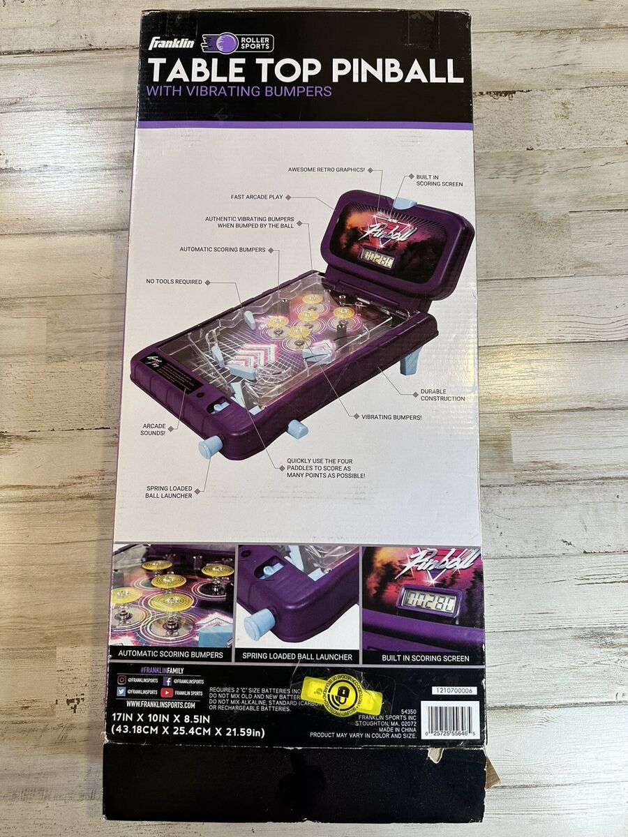Franklin Sports Tabletop Electronic Pinball 21x10x2” Purple Franklin Sports Tabletop Electronic Pinball 21x10x2” Purple