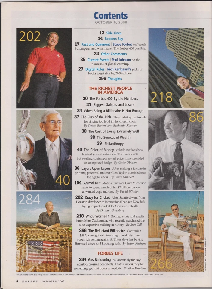 Forbes 400 Magazine 2008 Special Issue Bill Gates Buffett Bloomberg Zuckerberg — 第 2/3 张图片