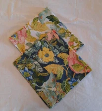 Pair Pottery Barn Euro Pillow Shams Lyla Garden ~ Poppy Butterfly ~ Reversible