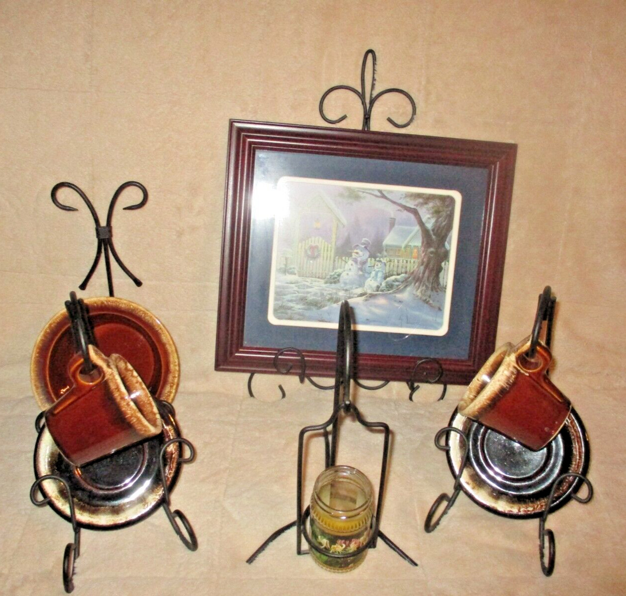 Black Easel "Candle Holder" "Cup and Plate Holders" Book Holder Lot of 6 pieces