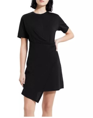 Theory Womens Black Comfy Short Summer T-Shirt Dress Size S | eBay